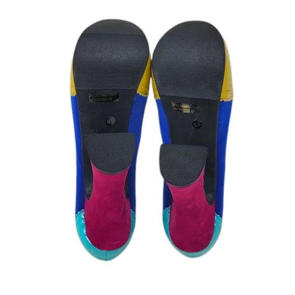 Color Block Lace Up Oxford Platform Heels - Picture 8 of 9